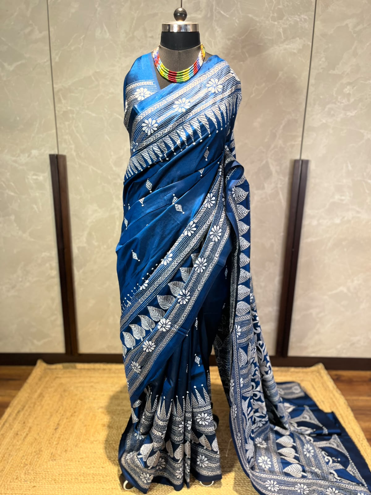 Neel Kamal | Kantha Stitch Saree