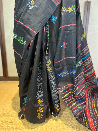 Nazarbattu | Kantha Stitch Saree