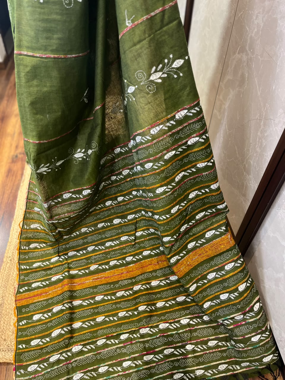 Hari Pattiyan | Kantha Stitch Saree