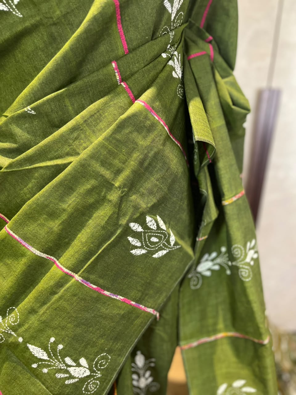 Hari Pattiyan | Kantha Stitch Saree