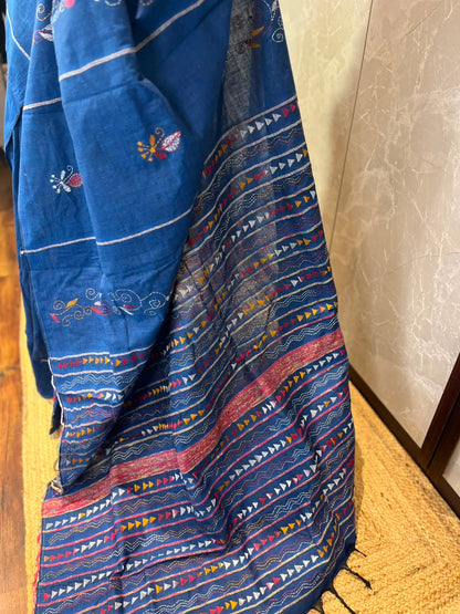 Neelam | Kantha Stitch Saree