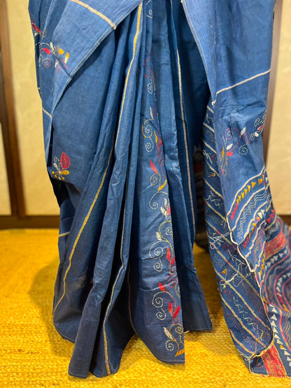 Neelam | Kantha Stitch Saree