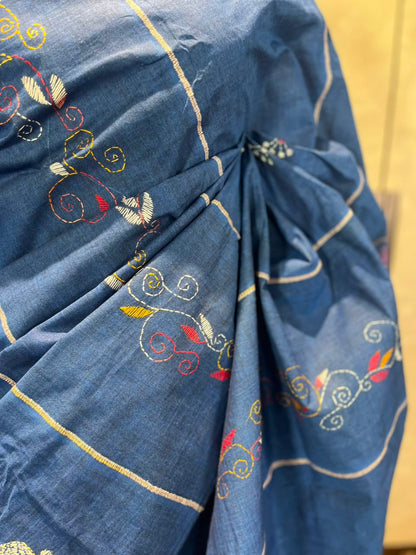 Neelam | Kantha Stitch Saree