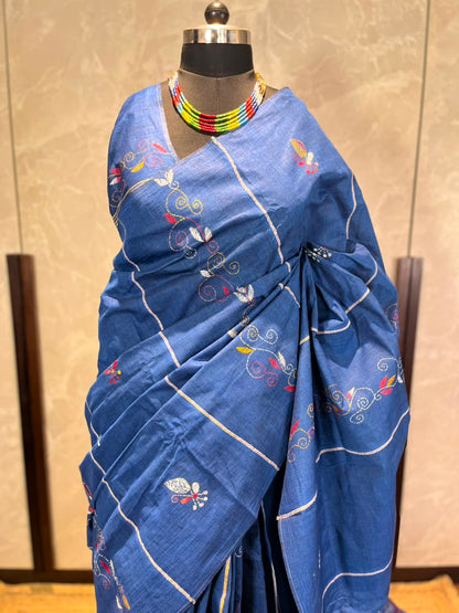 Neelam | Kantha Stitch Saree