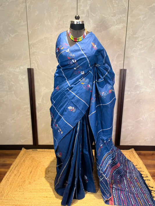 Neelam | Kantha Stitch Saree