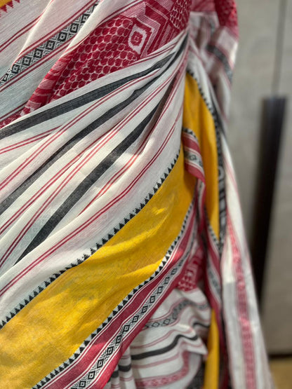 Fishes againt the tide | Handloom Cotton Saree